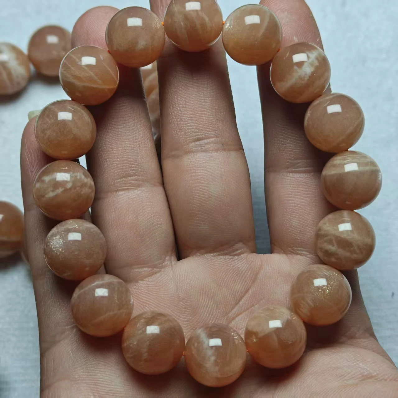 Natürliche 10-16mm AAA Orange Mondstein Glatte Runde Perlen Schmuck DIY Armband Perlen Großhandel Neues Produkt Geschenk – Detail 5