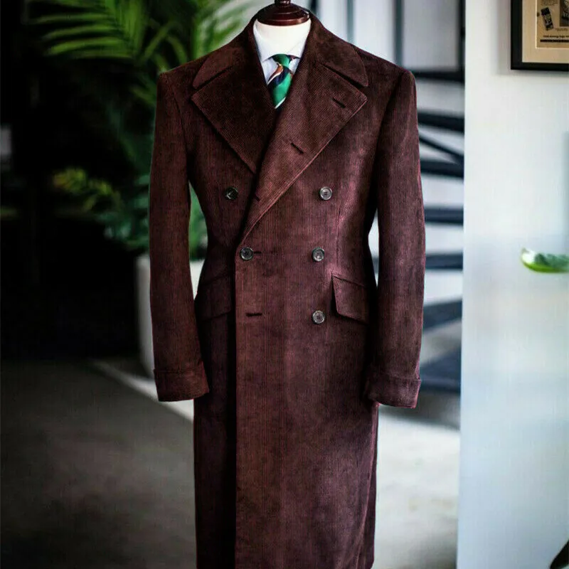 Abito formale da uomo in Cashmere Blazer lungo soprabiti giacca cappotto per uomo d'affari inverno lana spessa smoking Custom Made Prom Wear