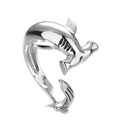 Shark Finger Rings Minimalist Adjustable Punk Style Ring for Girls Boys Cool Finger Props Accessories Gift for Friends