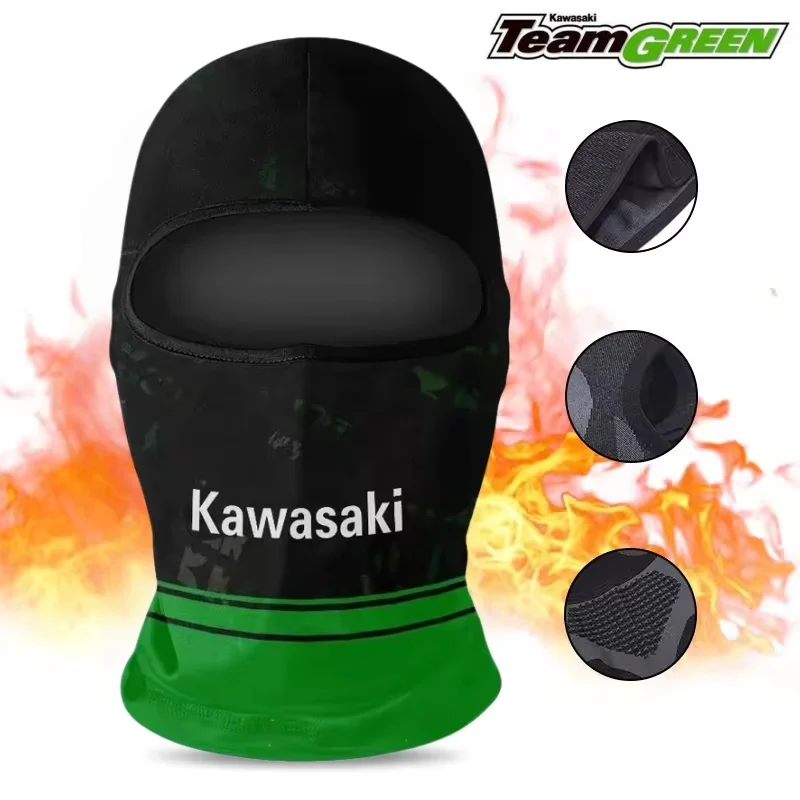 Kawasaki Cold-Proof Thermal Scarf Winter Ski Hat Balaclava Full Face Mask Ski Cycling Hunting Head Neck Cover Helmet Liner Cap