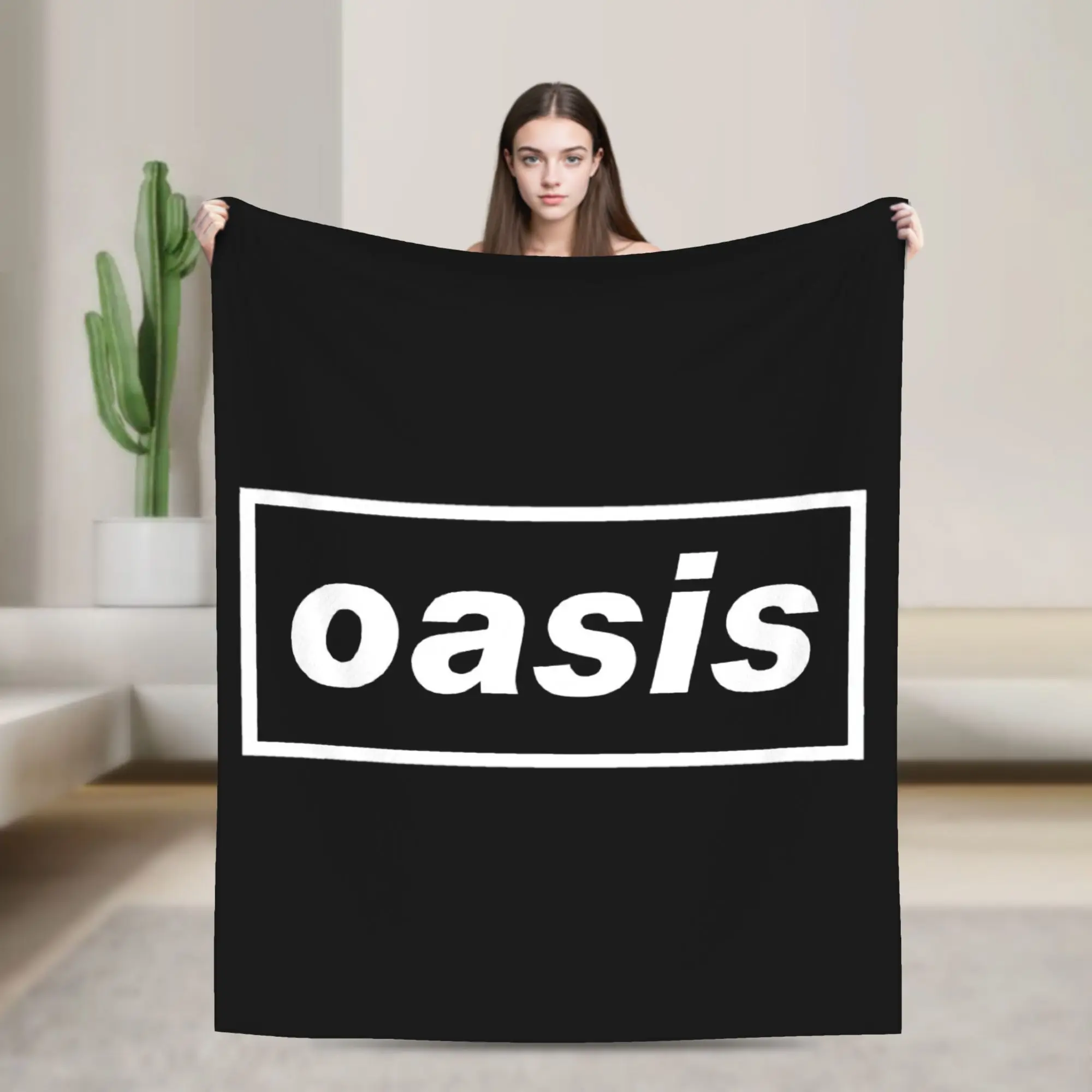 O-Oasis Rock Band Blankets  Plush Vintage Warm Throw Blankets for Bedspread Summer