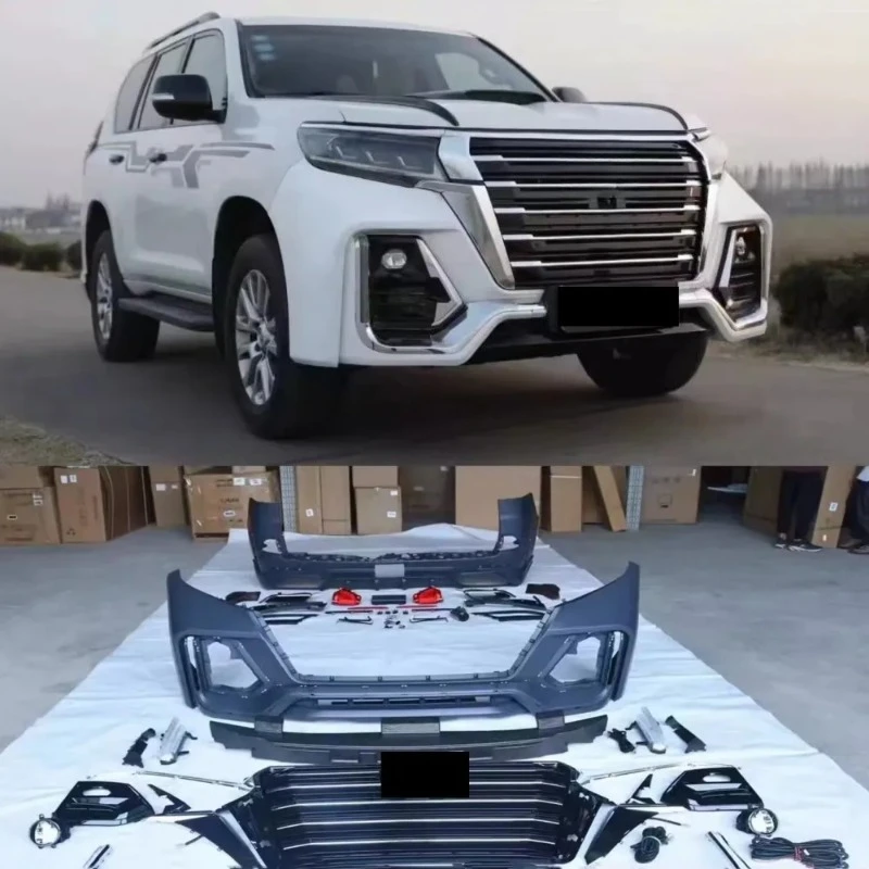 Body Kit for Toyota Prado 2018-2022 Front Rear Bumper Grille Mask Fog Lamp Assembly
