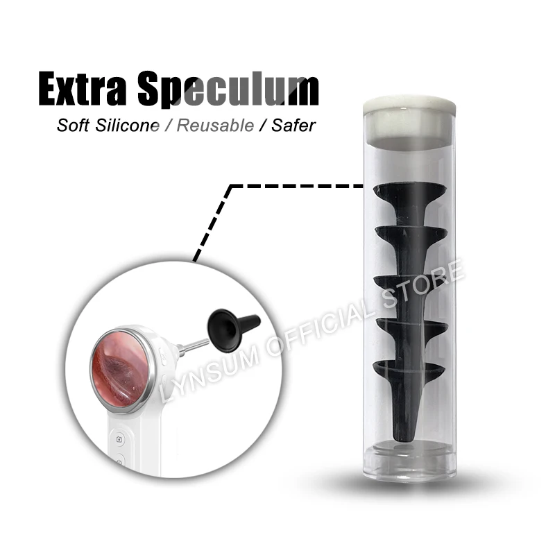 

5PCS/Tube Silicone Reusable Speculum Replacement Parts Nozzle Ear Otoscope Specula Tip Cone Accessory for SA200 Smart Camera B1