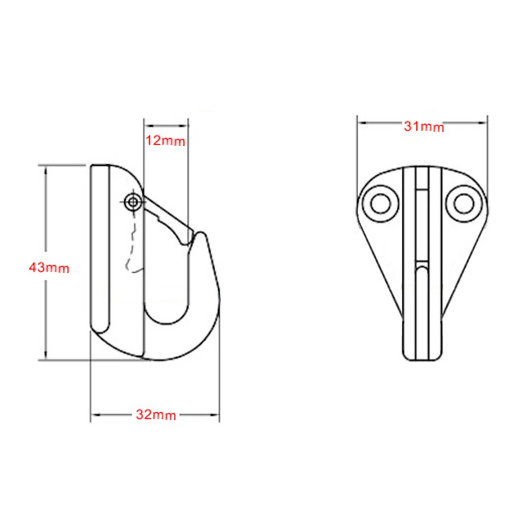

2Pcs Marine Accessories Stainless Steel Boat Hooks Spring Yacht Round Hooks Corrosion Resistance Boating Supplies