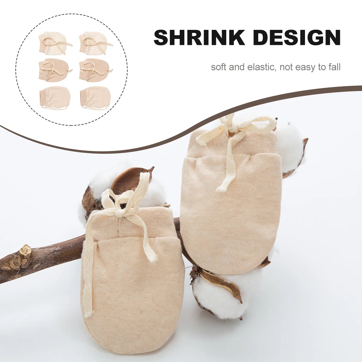 

3Pairs Baby Anti-Scratch Gloves Pure Cotton Newborn Infant Mittens Protective Comfortable Breathable Infants Anti-Scratch Gloves