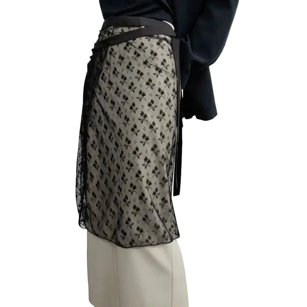 Transparente Spitze ​ ​   Schnürrock ​ ​ Glitzernde Pailletten ​ ​   Durchsichtiger Rock ​ ​ ​ ​ Halbrock aus Spitze ​ ​ ​ ​ Leichter, sexy Vertuschung ​ ​