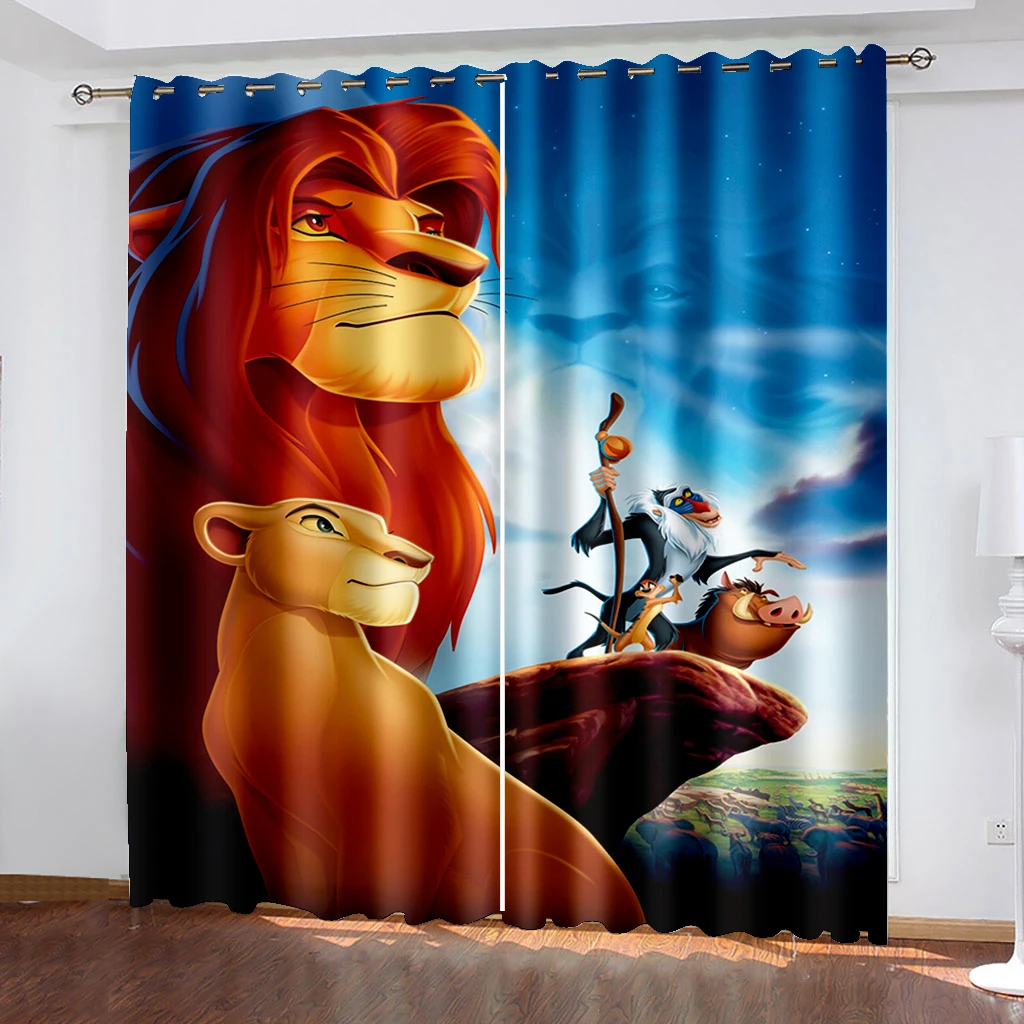 Simba Lion King 3D Blackout Curtains Bedroom Living Room Kitchen Home Decoration for Children Birthday Gift