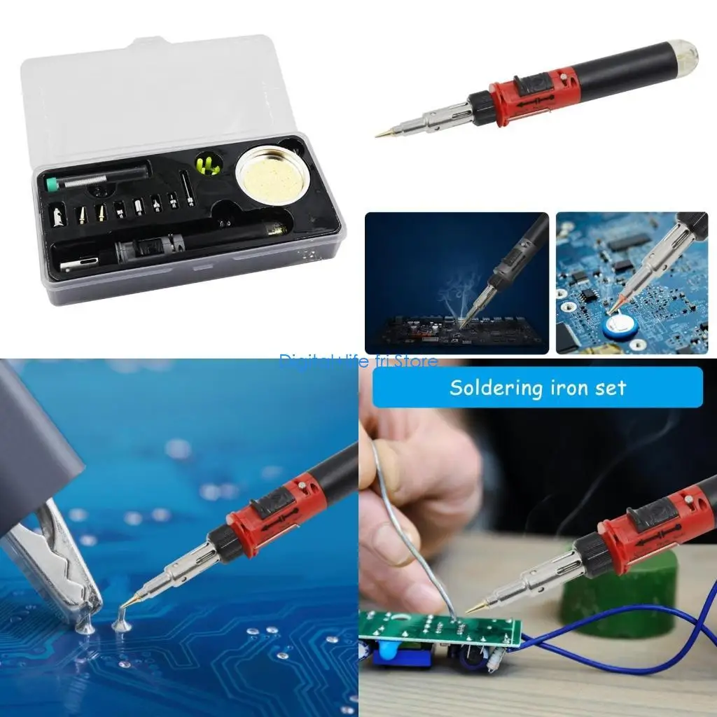 

E06D Набор паяльников Газовый паяльник Ручка Бутановые аккумуляторные электросварочные пистолеты