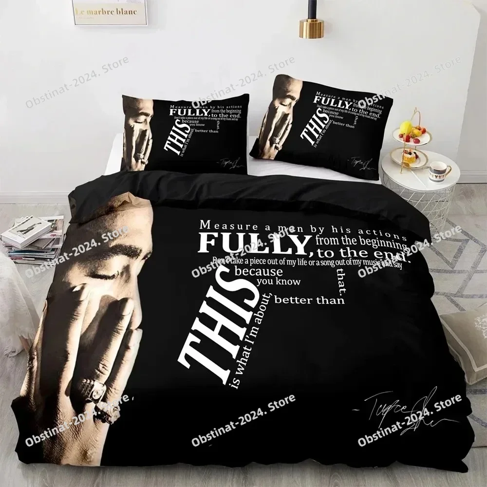 2Pac Tupac Amaru Shakur Bedding Set Duvet Cover Bed Set Quilt Cover Pillowcase Comforter king Queen Size Boys Adult Bedding Set