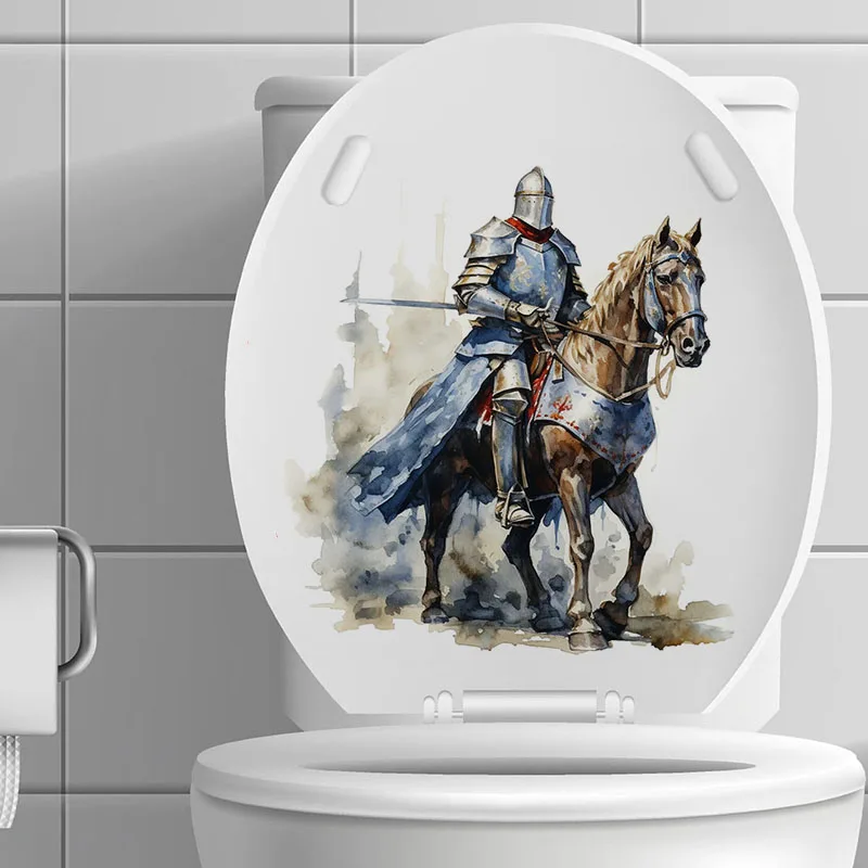 Watercolor Medieval Knight Stickers, Bedroom Entryway Living Room Porch Home Decoration Wall Stickers, Removable Stickers