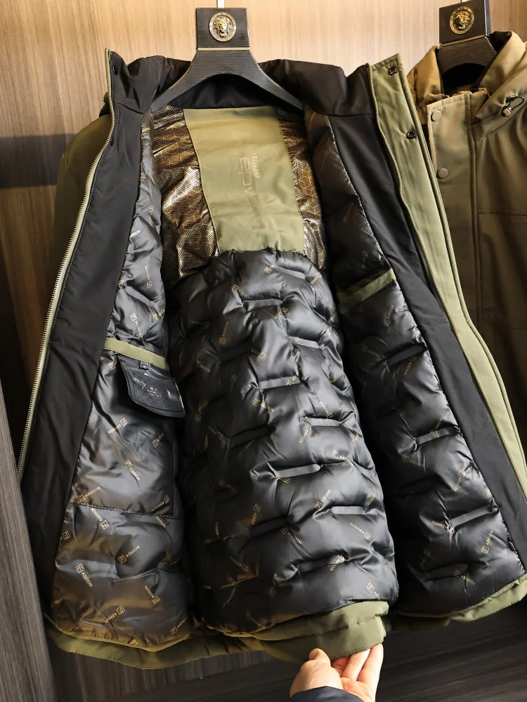 

Men's Faionable Hooded Thermal Cotton Jaet Sl Waterproof Commute Warmth Cotton Clothes Straight Hem Zipper Closure