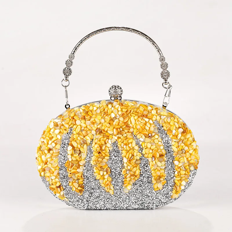 New Pumpkin Bag  Handbag Women's Bag Hot selling Diamond Set Oval Party Bag Fashion Evening Bag