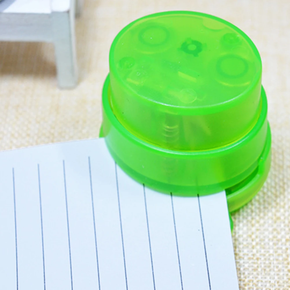 

6pcs Eco-Friendly Stapleless Mini Portable School Office Stapler No Staples Plastic Compact Stapler Buckle Stitch Paper Fastener