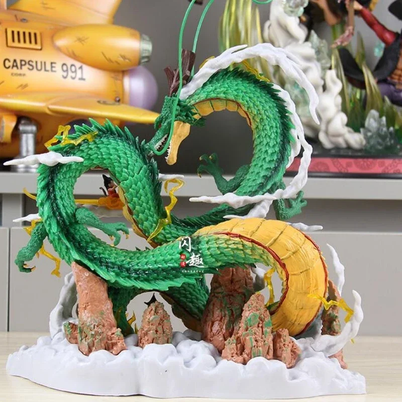 22cm Yoyo Dragon Ball Shenlong And Little Goku Wishing Dragon Model Statue Figure Animation Peripherals Ornaments Mold Gift Toy