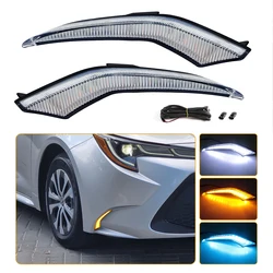 1 Set For Toyota Corolla L/LE/XLE Hybrid Levin 2020 2021 2022 Tricolor Car LED Daytime Running Light DRL Fog Lamp Accessories