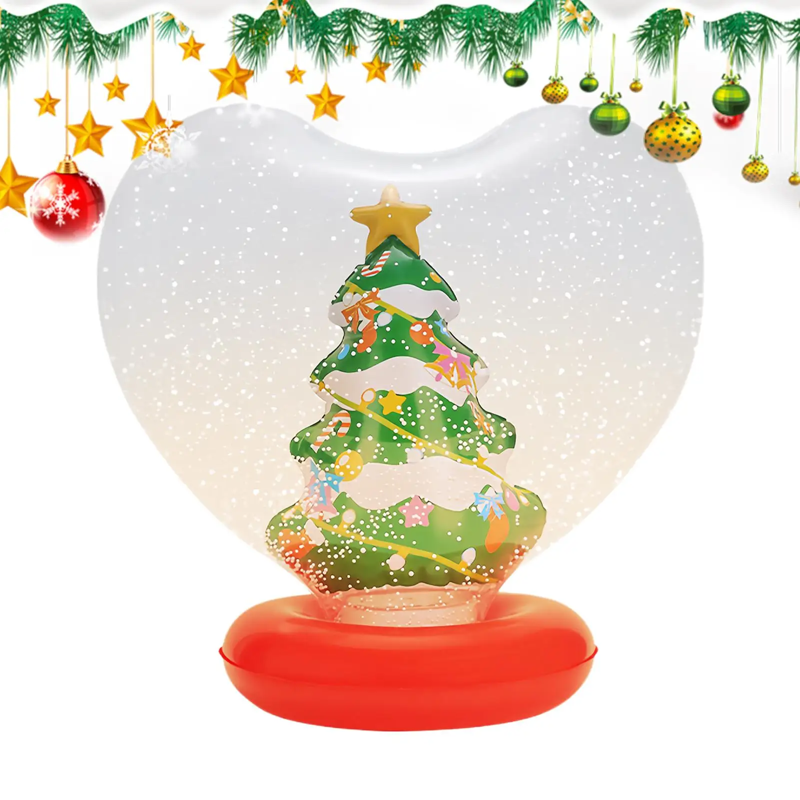 Giant Inflatable Christmas Ball Heart Shape Light Up Holiday Ornaments Figurine Inside Inflatable Decorated Ball With Remote