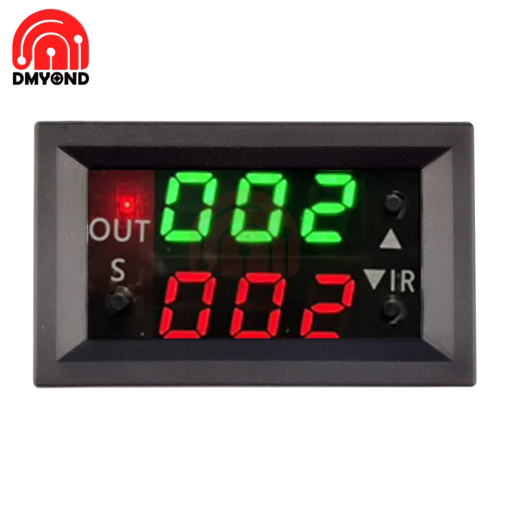 DC 12V Dual LED Display Time Relay Module T2401-N Digital Time Delay Relay Cycle Timer Switch Control Module Passive Output