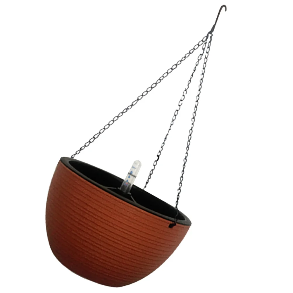 

Plastic Hanging Flower Pot Self Watering Design Modern Wall Mounted Planter Basket for Plants Indoor Outdoor Decorative Greenery