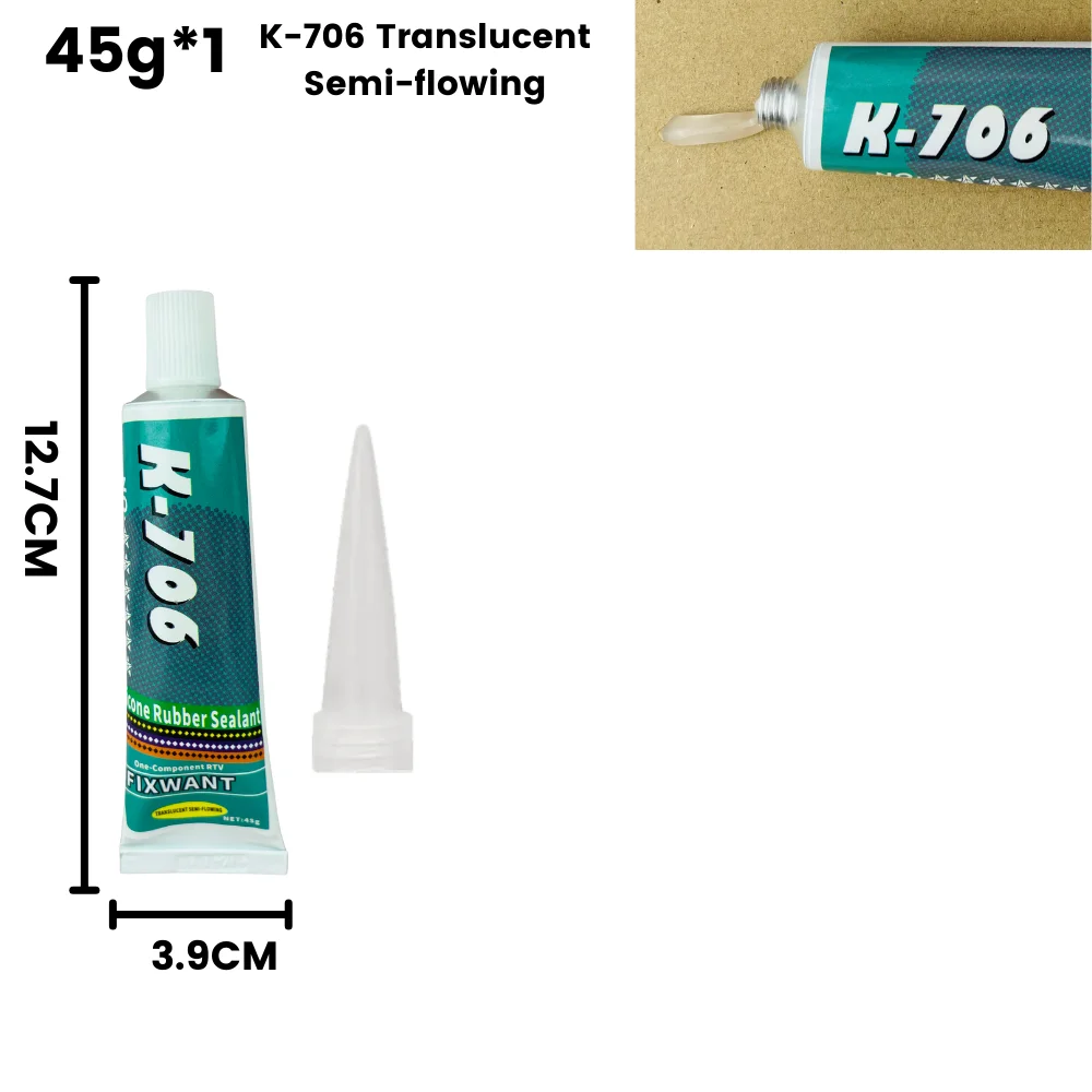 Silikon-Industrieklebstoff 45 g K-703 704 705 706 RTV Silikonkautschuk Schwarz Weiß Transparenter Dichtungskleber für elektronische Komponenten