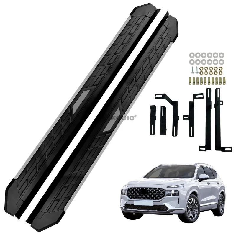

SKOUIO-AZ-08 Car Running Boards for Santa Fe 2019-2023 Side Steps Aluminum Alloy Fixed Foot Pedal