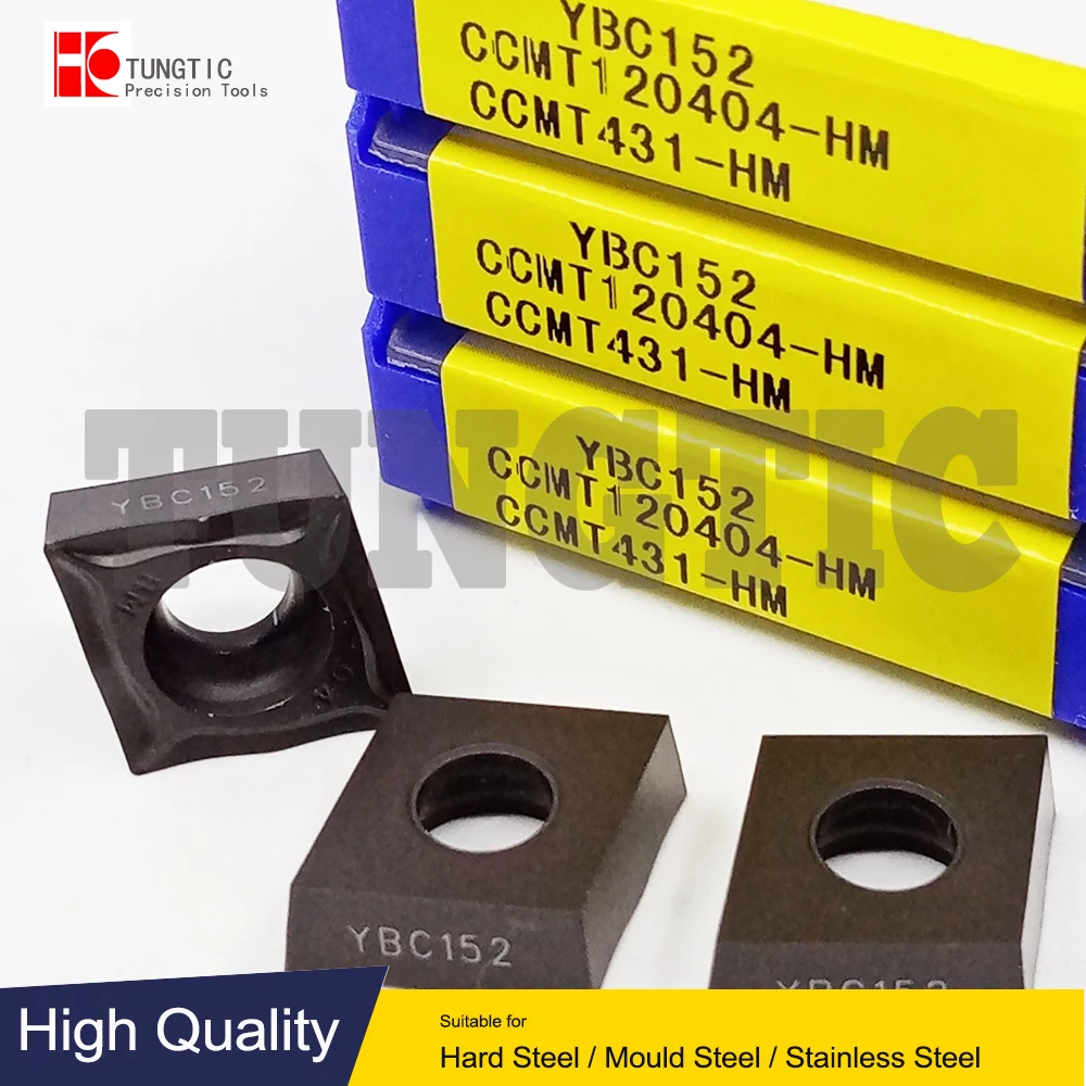 

CCMT120404-HM YBC152 CCMT431-HM CCMT 120404 Твердосплавные вставки для токарных резцов Токарные инструменты Обработка металла