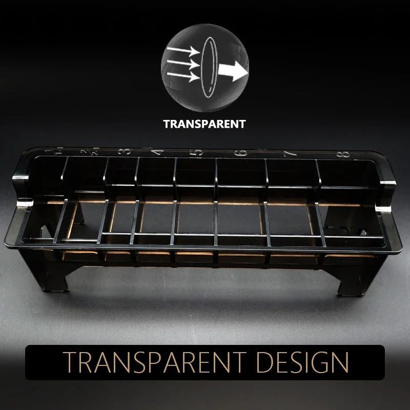 8 Grid Transparent Storage Box Universal Hair Cliper Limit Comb Rack Holder Barber Salon Hairdressing Tools Limit Comb