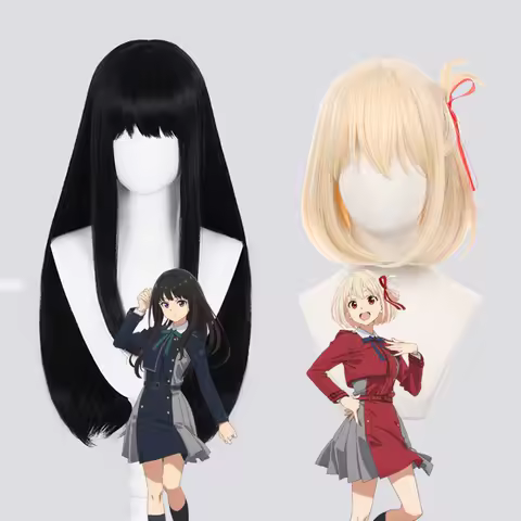 Anime Lycoris Recoil Cosplay Nishikigi Chisato Inoue Takina Wig Heat Resistant Synthetic Hairs Halloween Wigs +Wig Cap