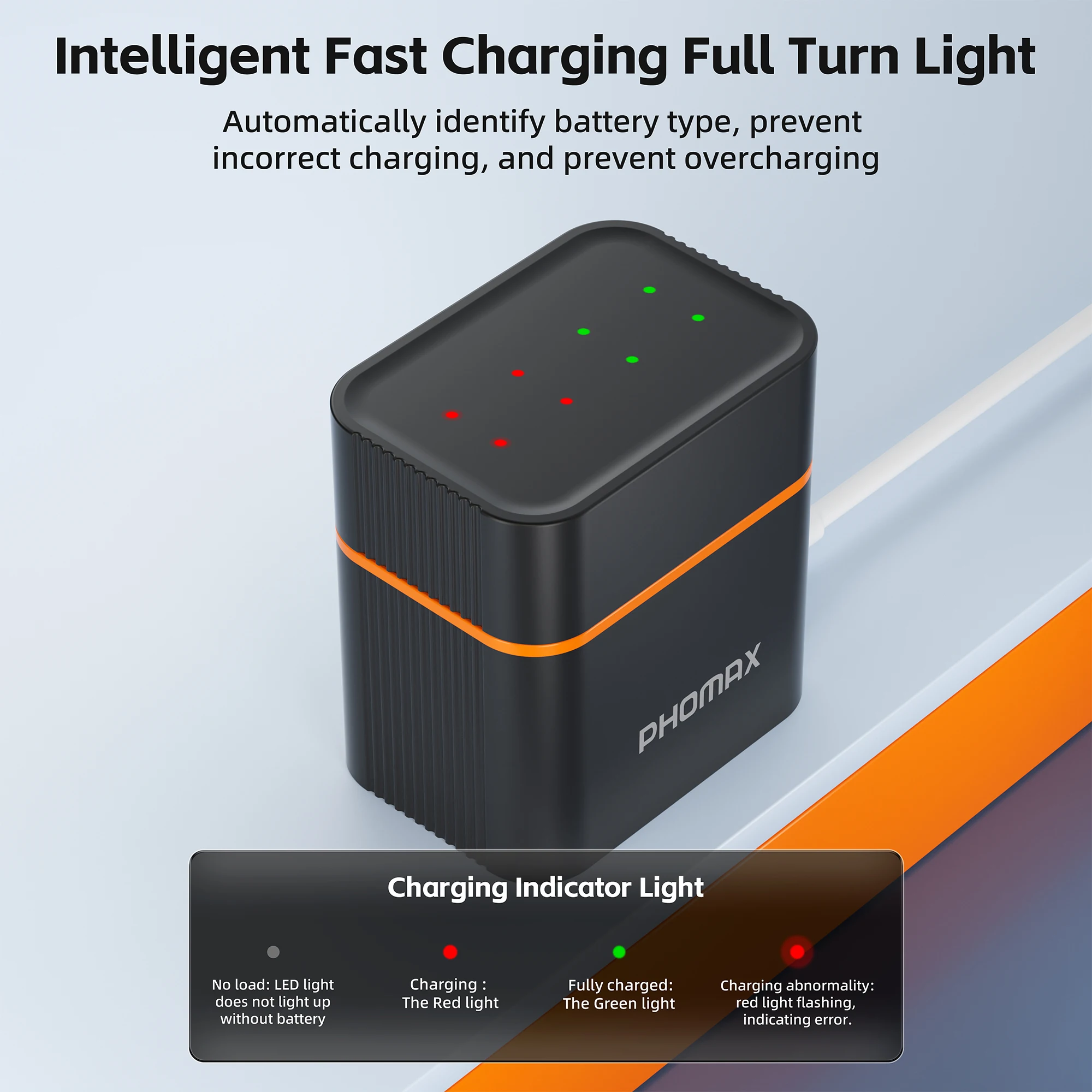 PHOMAX  Fast Charge Smart LED Light Charger 8PCS 1.5V Lithium-Ion AAA Batteries for Scooter Rechargeable Battery Pack