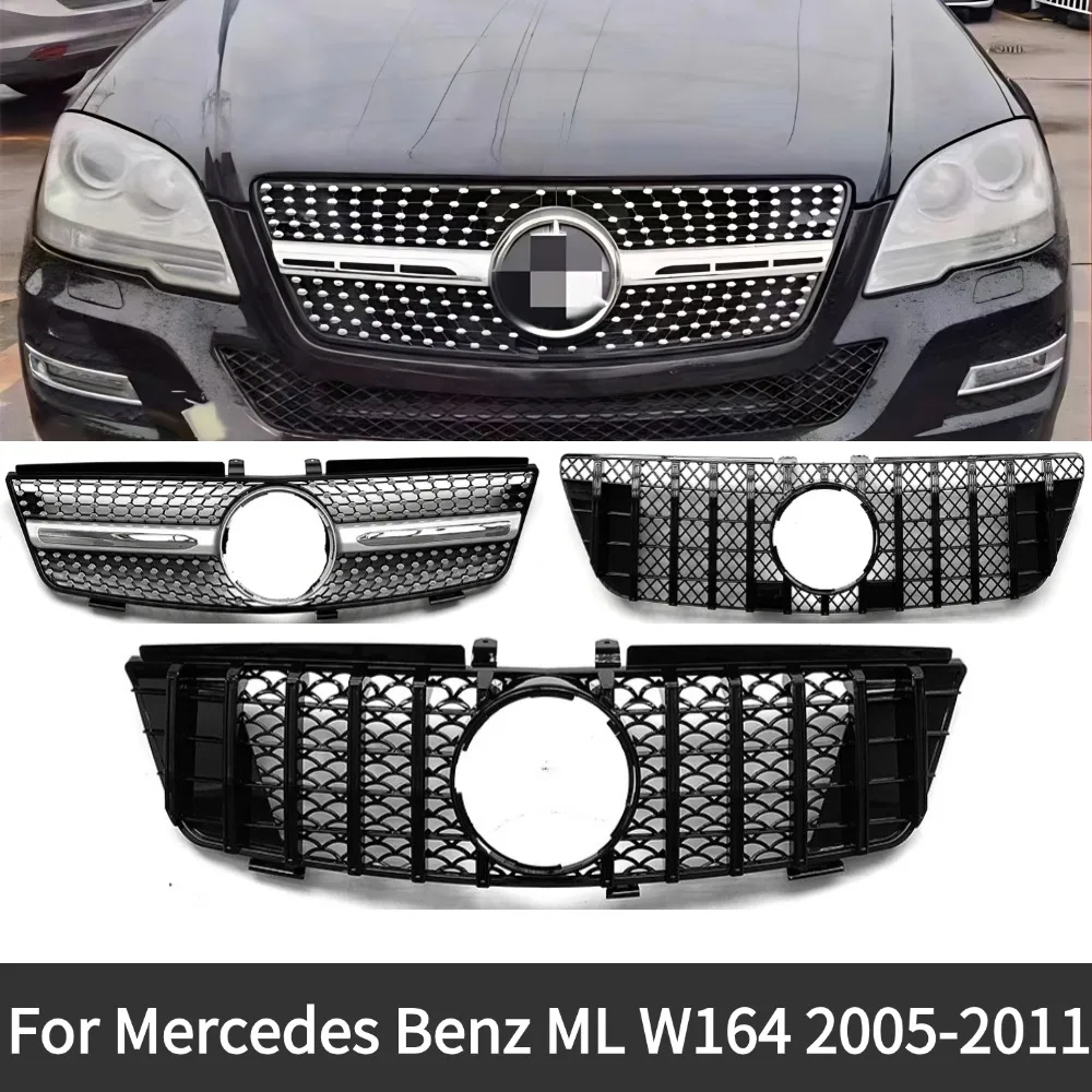 For ML class W164 2005-2008 2009-2011 ML320 ML300 ML400 ML500 ABS Front Inlet Grille Racing Grill  For Mercedes-Benz  TuningKIT