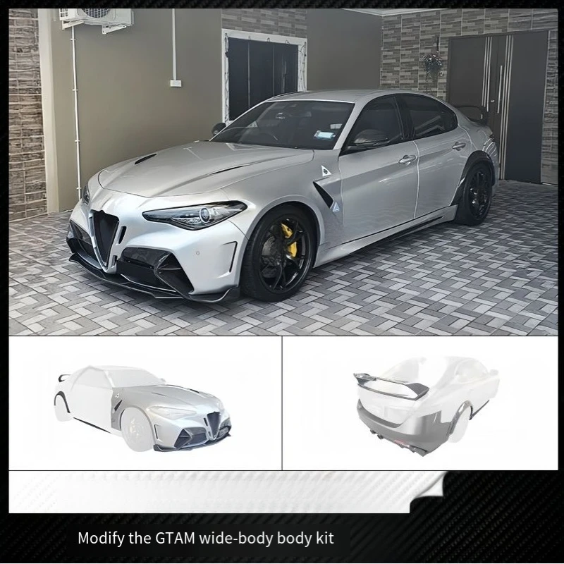 High Quality GTAM Wide Body Kit Fit For Giulia Carbon Fiber Complete Surround Body Kit Exterior Upgrade Tuning Parts