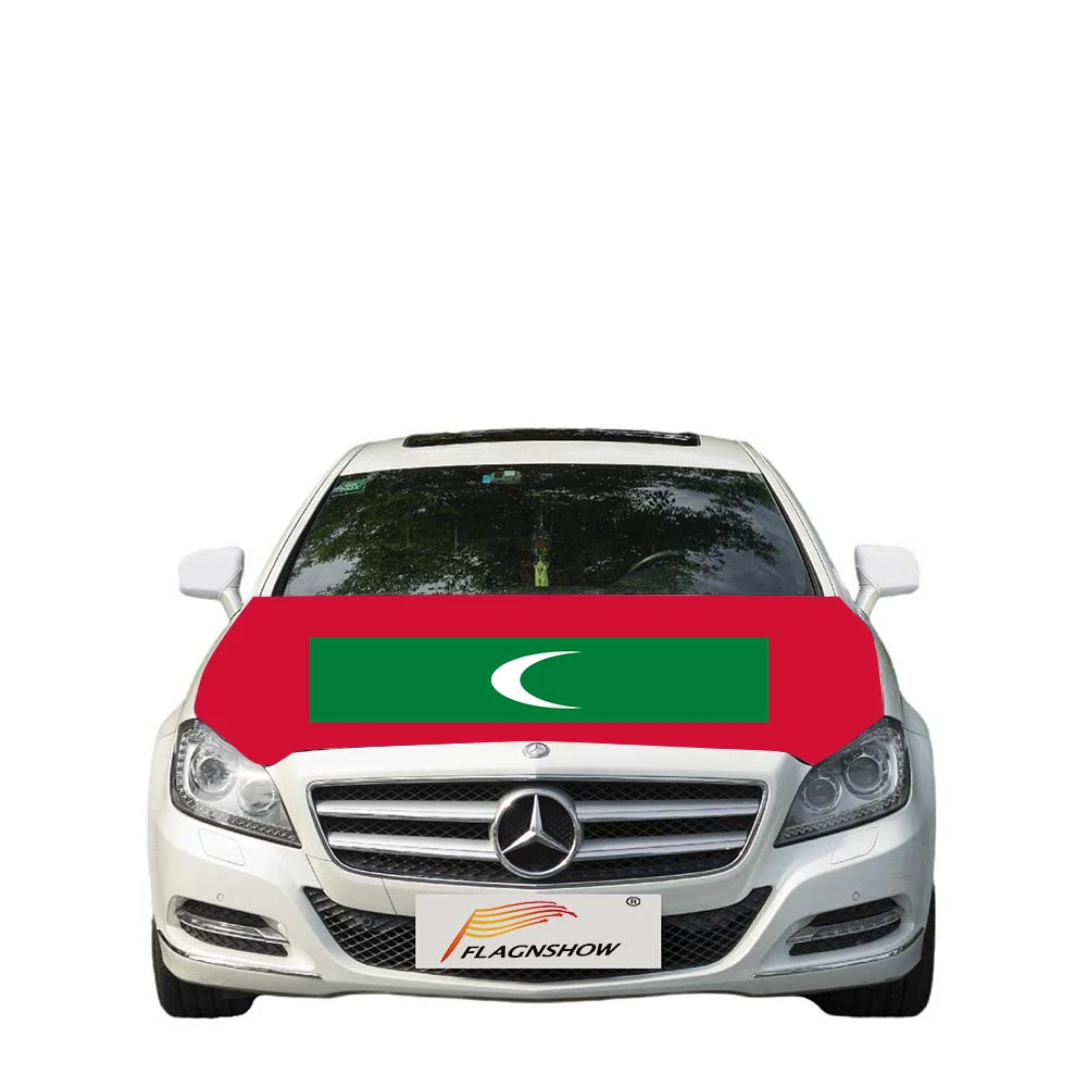 Flagnshow Free Size stretch fabric Maldives Flag car cover