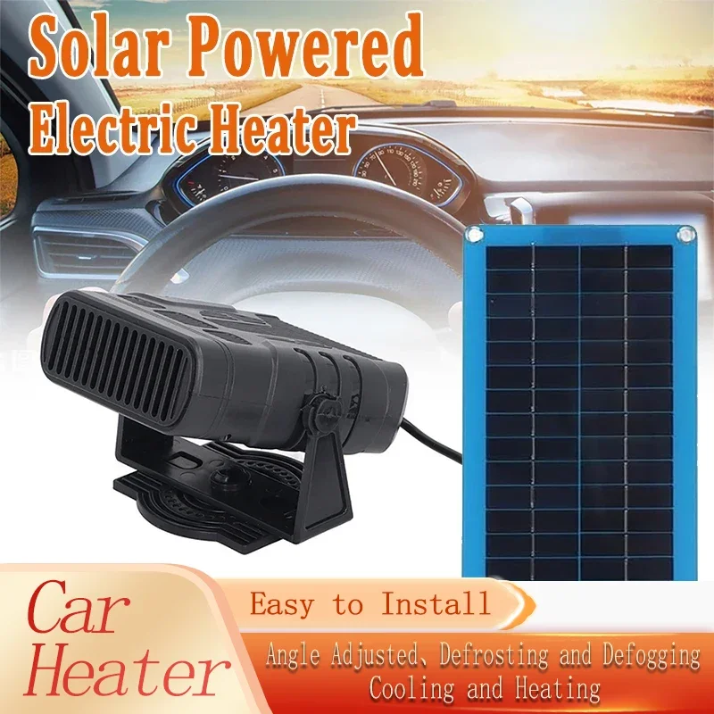 2in1 Electric Heater Powered Solar Panel Sunlight 12V 20W 30W Winter Drying and Heating Protable Outdoor Camping Car Pets Warmer