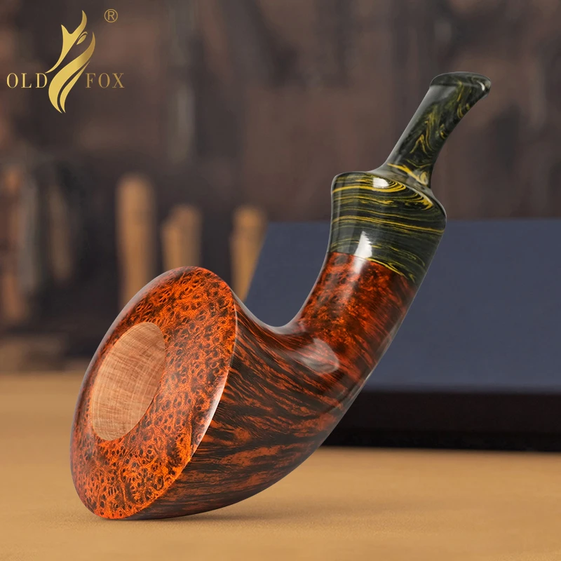 

JIBILL briar tobacco pipe handmade vulcanize rubber pipe mouth horn warm nose pipe vulcanized rubber pipe mouth L=104mm pipe