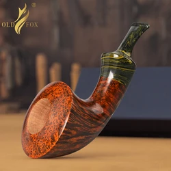 JIBILL briar tobacco pipe handmade vulcanize rubber pipe mouth horn warm nose pipe vulcanized rubber pipe mouth L=104mm pipe