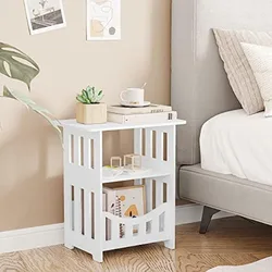 Small Bedside Table Cabinet Side End Coffee Tea Table Nightstand Storage Shelf