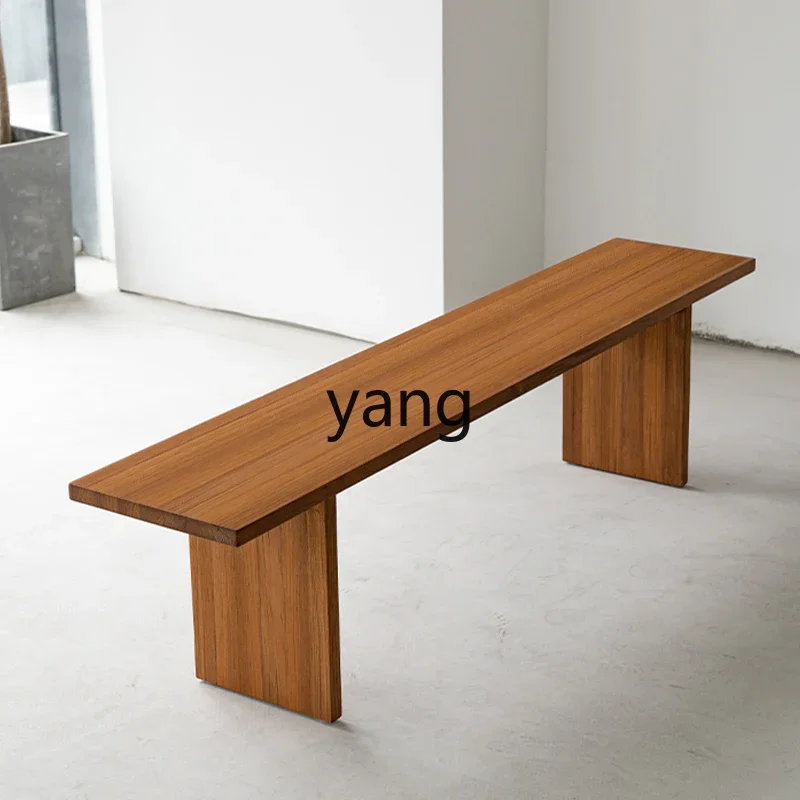 LMM Solid Wood Home Dining Table Bench Modern Simple Stool Small Apartment Bed End Stool