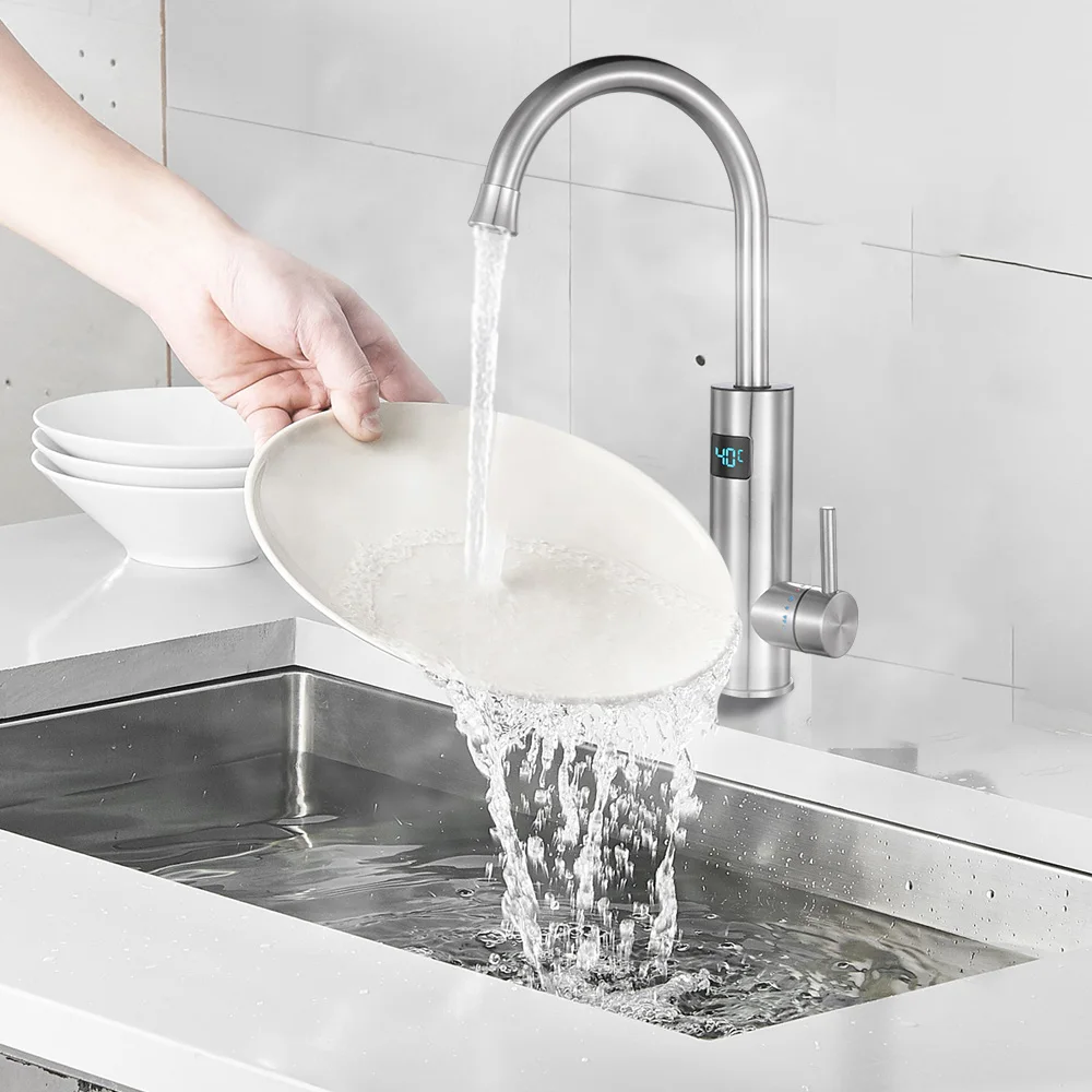 Instant Electric Water Faucet Stainless Steel Thermal Electric Kitchen Faucet Boiling Tap Instant Heating Water Tap