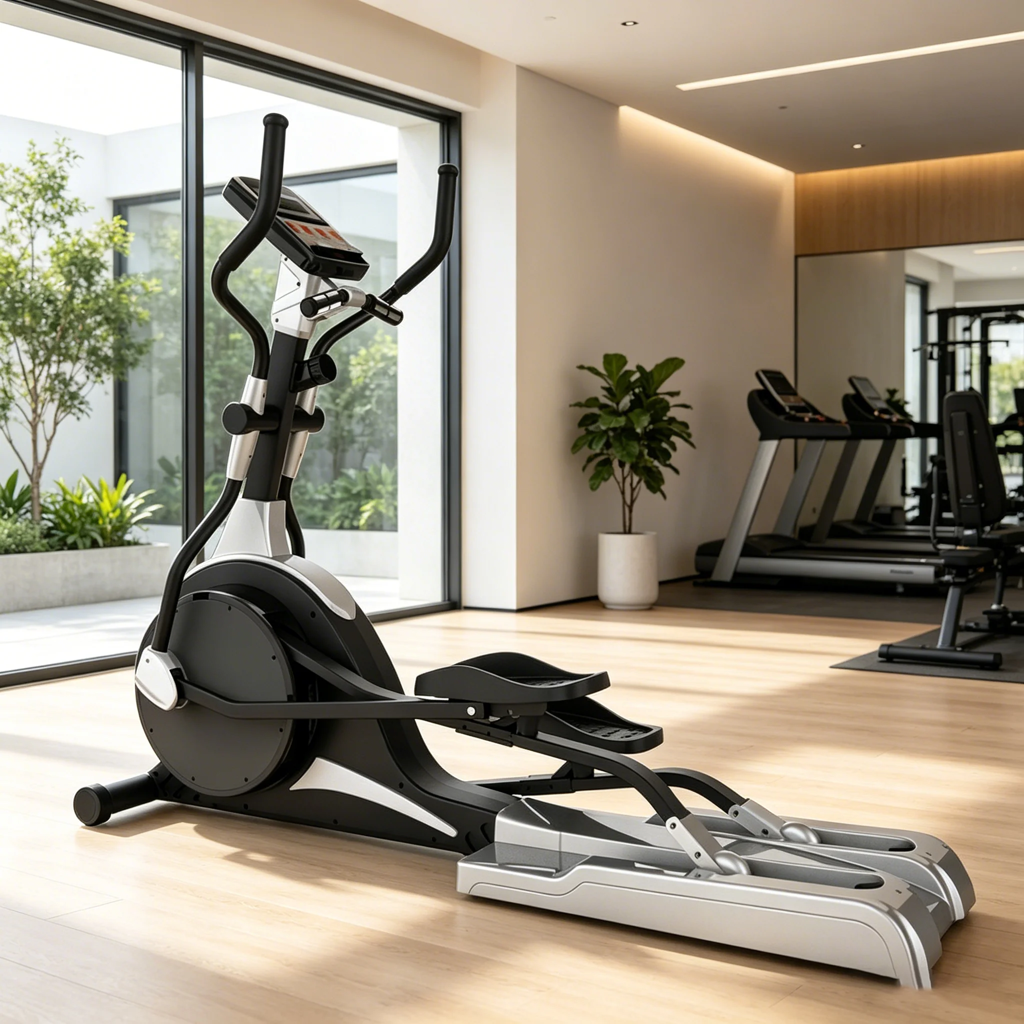 Professional Commercial Home Electric Elliptical Trainer Magnetic Resistance Steel Construction Eco-Friendly Design for Cardiopr