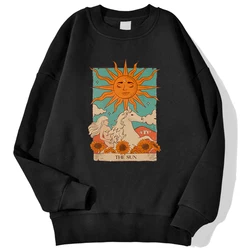 Tarot Card Art The Sun Print Man Sweatshirts Fashion Warm Comfortable Hoodie Loose Fleece Soft Pullover Autumn Casual Clothes