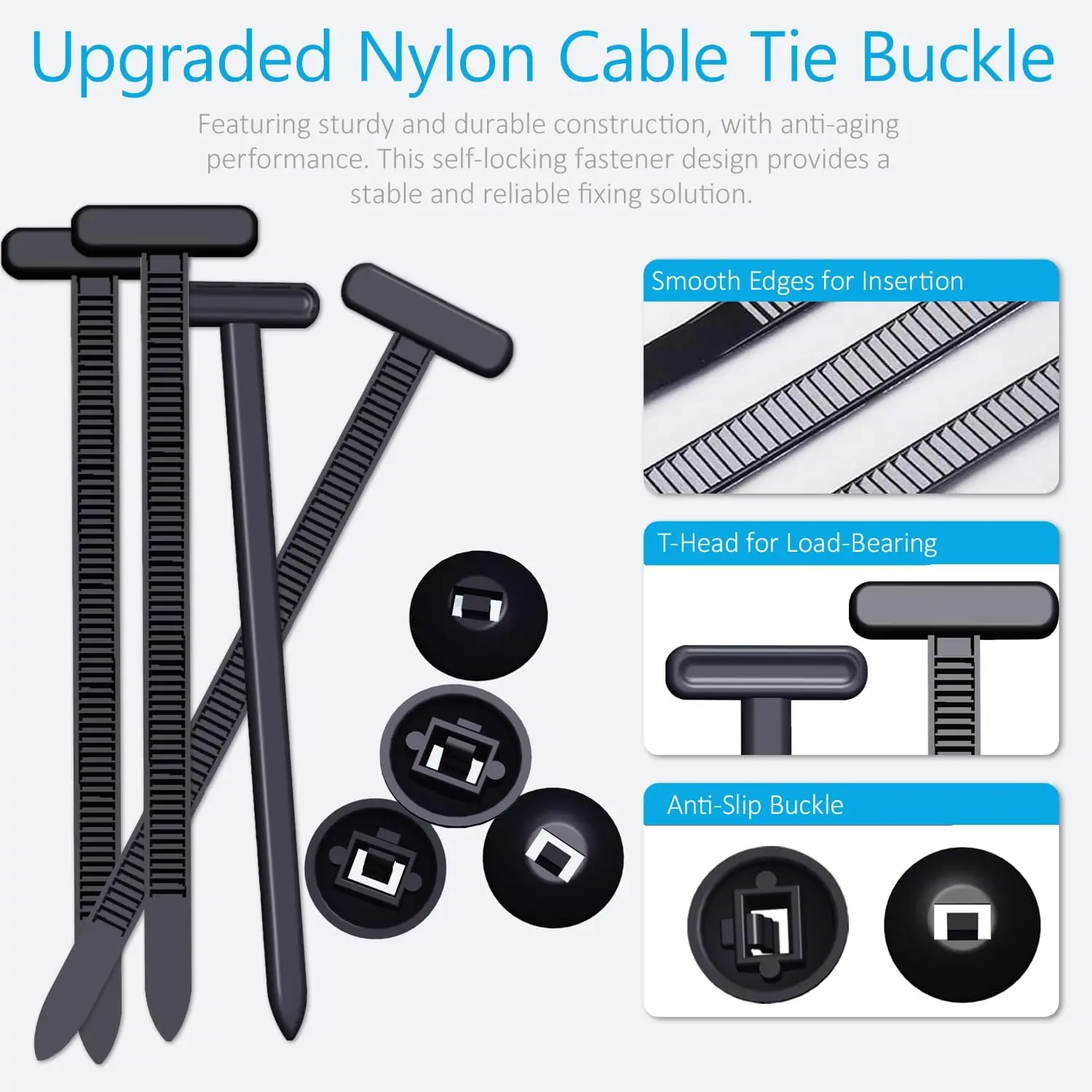 Heavy Duty Nylon Cable Tie Buckle Auto Fastening Straps Universal Self-locking Zip Ties Cable Management ELECTRICIST Accessories