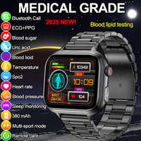 2025 New Medical Grade Smart Watch Men ECG+PPG+HRV Blood Lipids And Uric Acid Tester Healthy BT Call smart watch for Android IOS