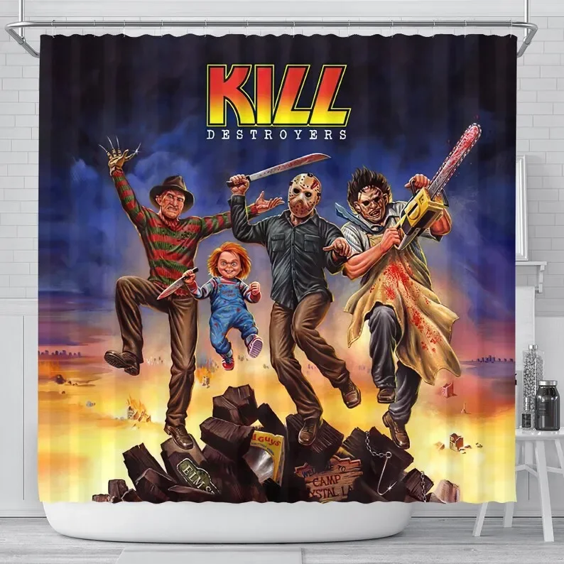 Serial Killers Shower Curtain Waterproof Bathroom Decorations