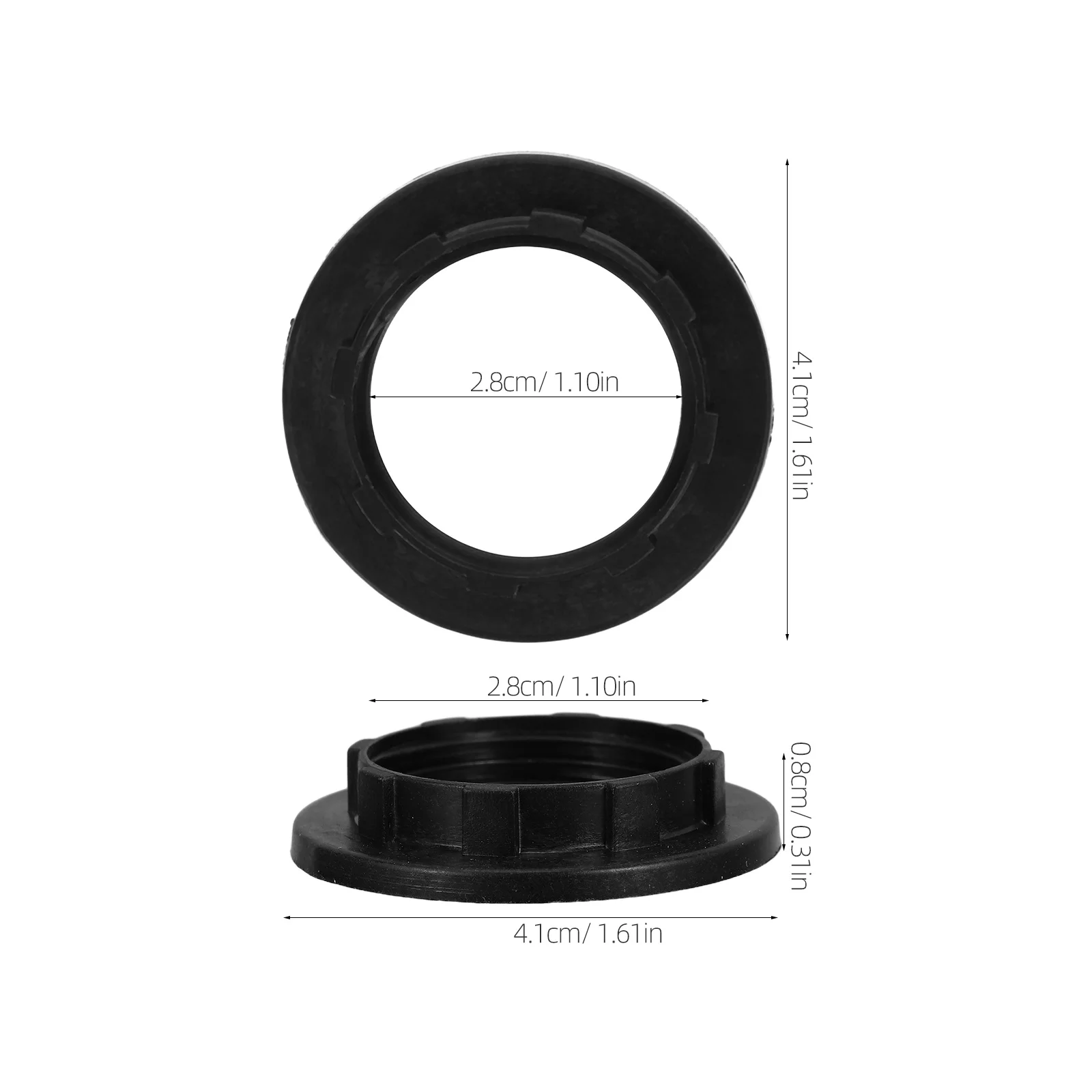 10 peças anéis de suporte de lâmpada e14: 2.8cm de diâmetro interno colar de soquete de luz de plástico para base de candelabro acessórios de iluminação lâmpada