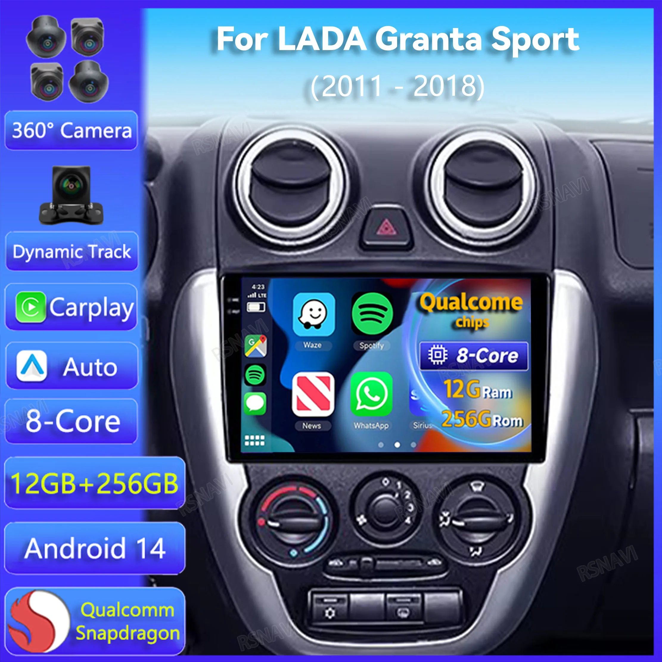 

Android 14 Carplay Auto For LADA Granta Sport 2011 2012 - 2018 Car Radio DSP Multimedia Player Head Unit BT WIFI+4G Stereo Video