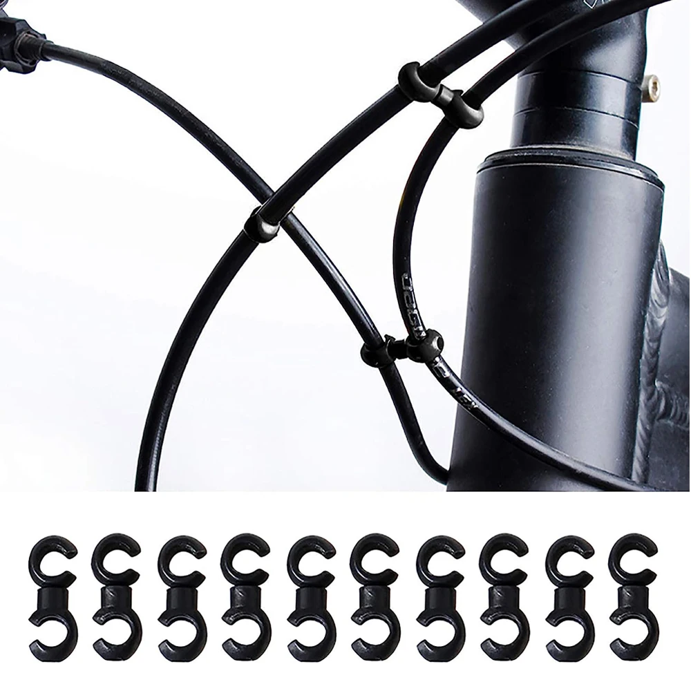 50 Stück MTB Fahrrad Rennrad C-Clips Klemmen Kabelführung + S-Haken Clips Haken + Fahrradkabel Donuts O-Ring Bremskabel Donut – Detail 7