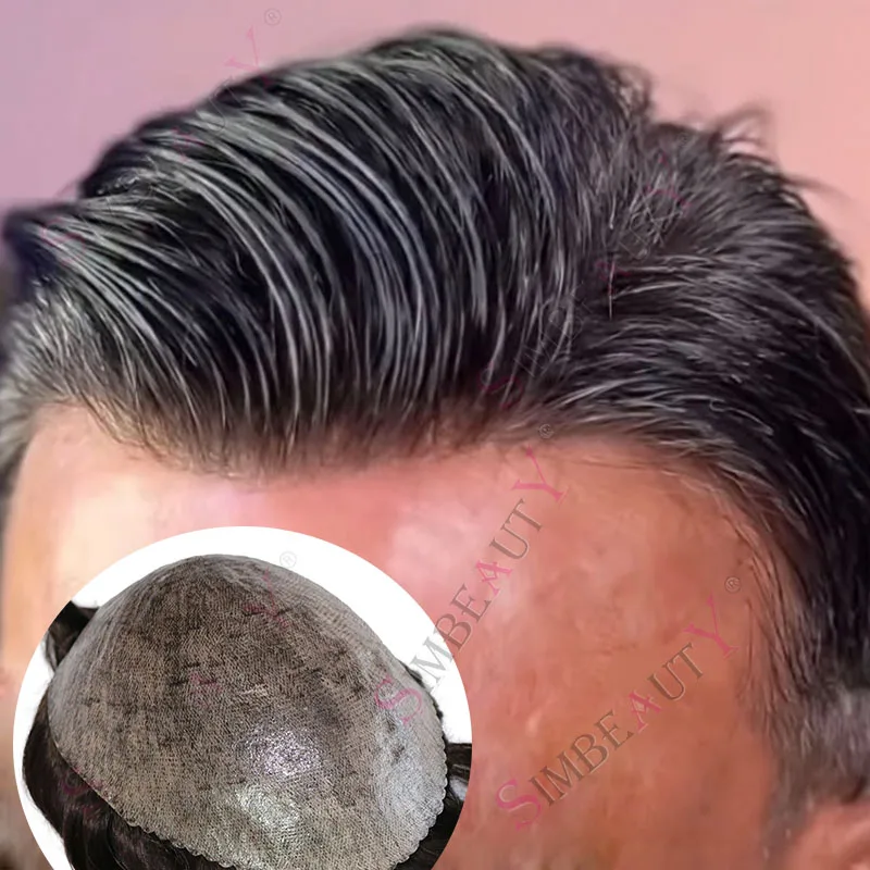 

Черный, коричневый, блондин, мужской прочный парик с натуральной линией волос, серый 1B20 1B80 1B40, супертонкая кожа, система замены основания из искусственной кожи, протезы