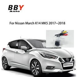 Rear Camera For Nissan March K14 MK5 2017~2018 AHD 3D Night Vision Backup Rear View Camera Car Parking license plate Camera