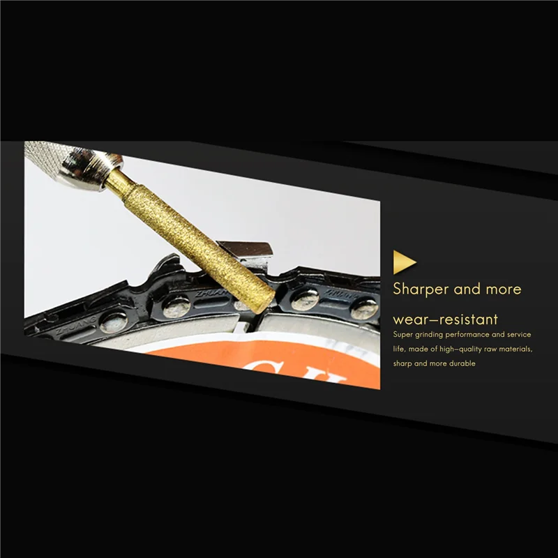 

AT05-24PCS Точилка для бензопилы подходит для шлифования нефрита, стекла и цементированного карбида с цепной пилой, 4,0 мм