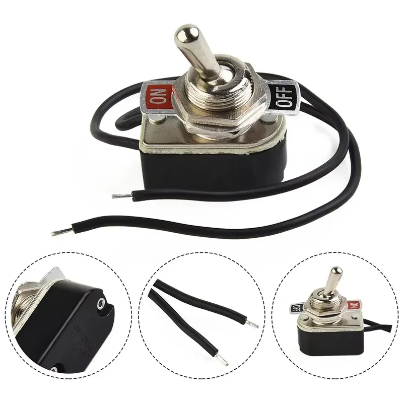 SPST Waterproof Toggle Switch 12mm ON/Off Metal Panel Mount Switch 6A 250V Pre-Wired for Car Boat Marine RV Truck DIY