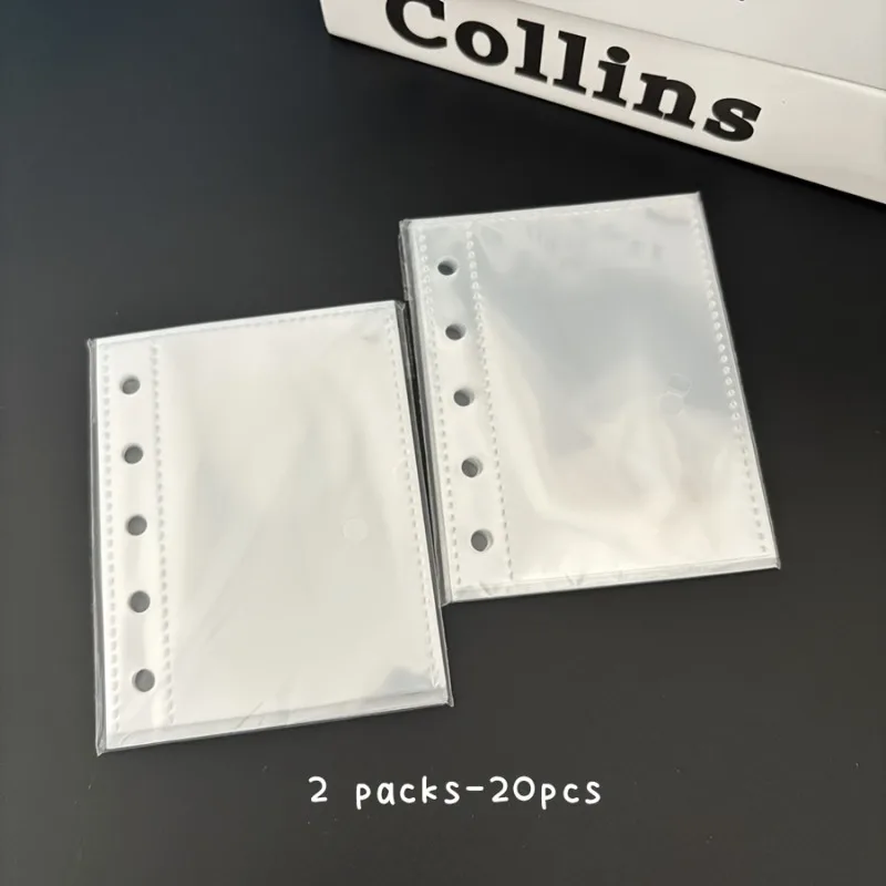 10/20/30pcs M5 Double-Sided Loose-Leaf Storage Bags,for Binder Expansion & File Organization, Interior Drawer Storage Solution